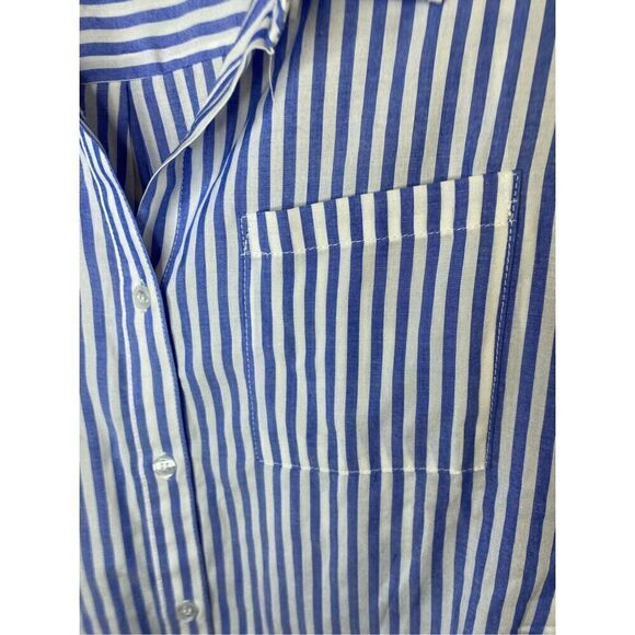 Jun Ivy women’s blue and white striped button down shirt, size XL - Picture 4 of 5